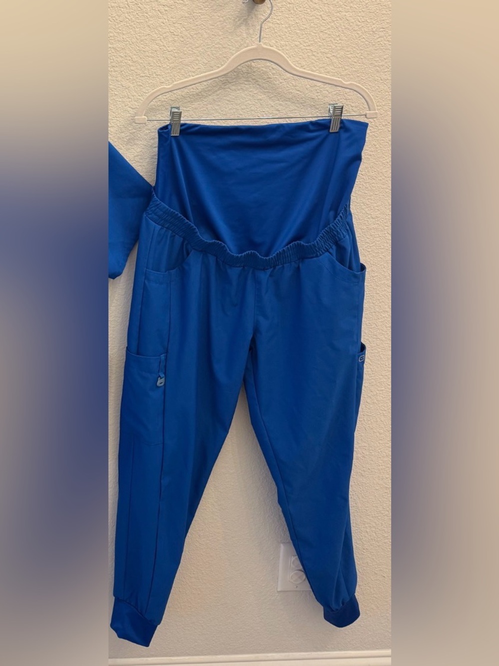 W123 Maternity Jogger Scrub Pant in Royal Blue